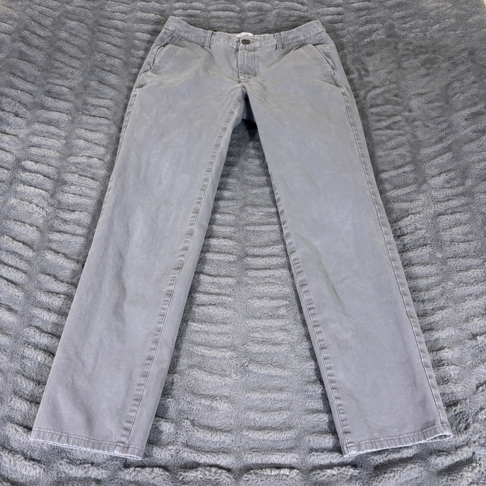 Bonobos Slim Washed Chino Pants Grey Men's 31x32 Casual Trousers AR925
